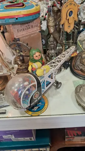 Helicóptero antigo de lata litografada japonês