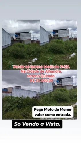 Vende-se terreno em Alhandra PB 