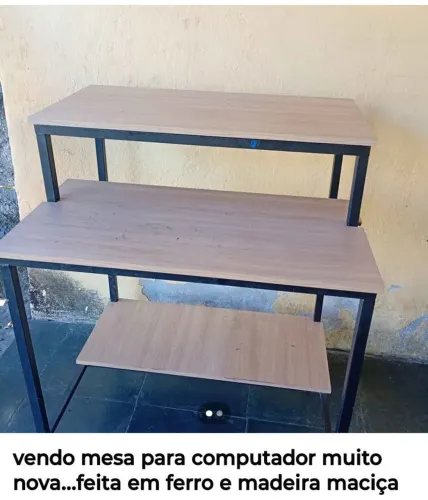 vendo mesa de computador madeira maciça e metal