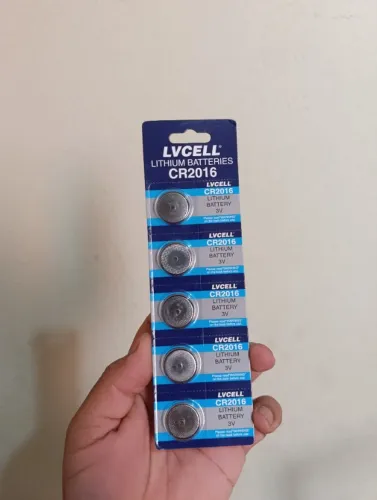 Bateria Pilha Botão LVCELL CR2016 3V Lithium Cartela Com 5 Unidades