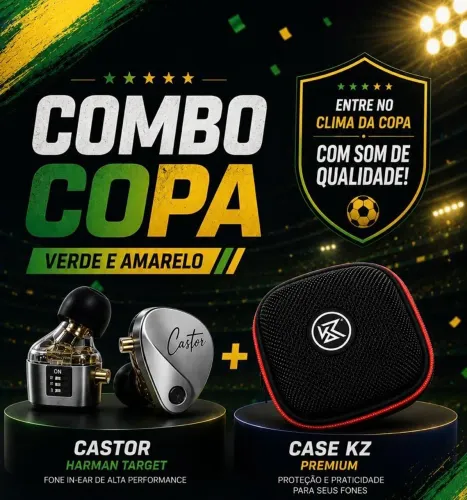 Combo Fone KZ Castor + Case Premium