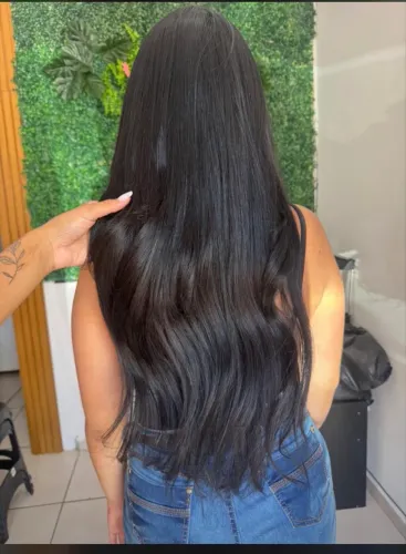 Mega Hair Humano 60cm Castanho Escuro / Preto - Super Conservado