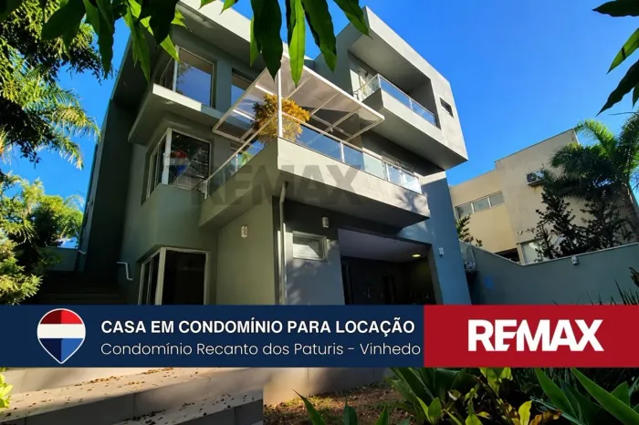Casa para locação no Condomínio Recanto dos Paturis, em Vinhedo, SP, com 4 suítes com vist