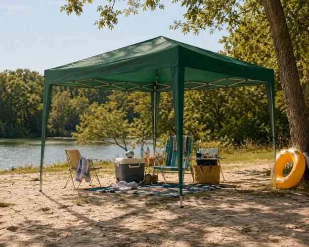 Tenda Gazebo 3x3 Verde Sanfonada com Bolsa - Usada- Bom Estado
