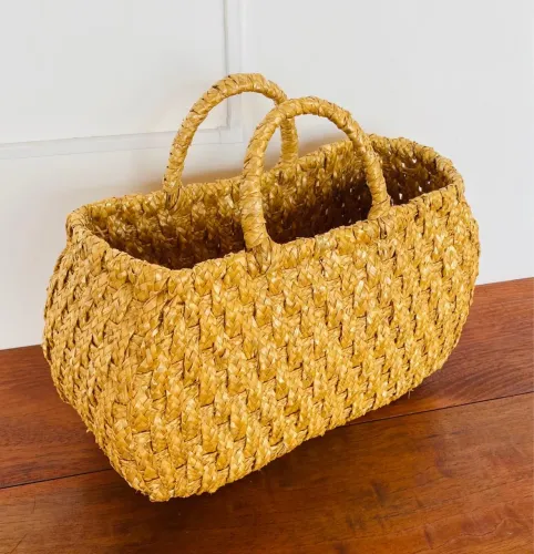 Bolsa de Palha Natural Antiga Anos 70/80