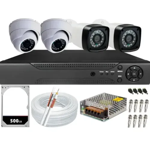 kit 04 camera citrox ahd 720p 500gb 20m alcance +acessorios/instalado.
