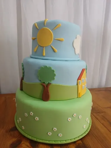 Bolo de Biscuit Tema Peppa Pig Decorativo