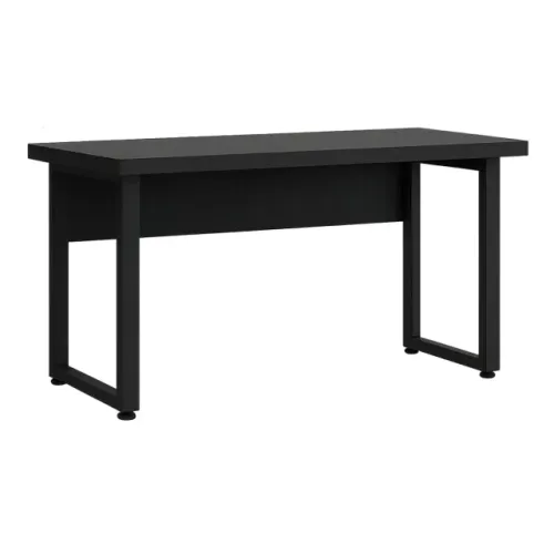 Mesa Para Escritório Preta Pé Quadro Design Industrial Resistente E Moderna 26003