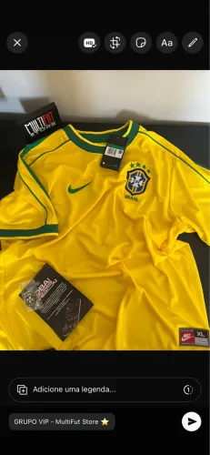 Camisa Brasil Retrô Amarela 1998