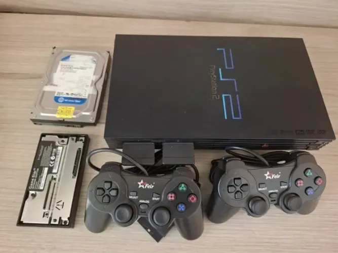 PlayStation 2 PS2 Fat 2 Controles Memory Card HDMI HD 500GB