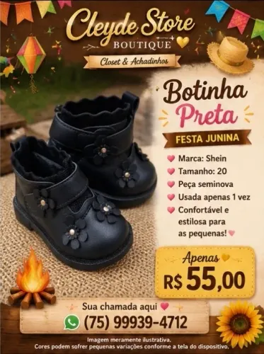 Botinha Preta SÃO JOÃO