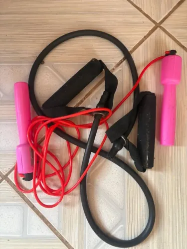 ELASTICO E CORDA PARA EXERCICIO FISICO KIT