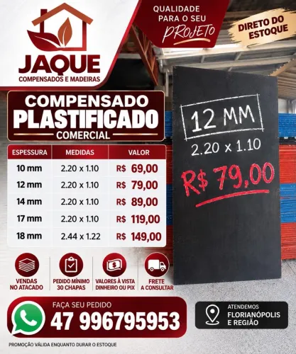 Compensado plastificado comercial