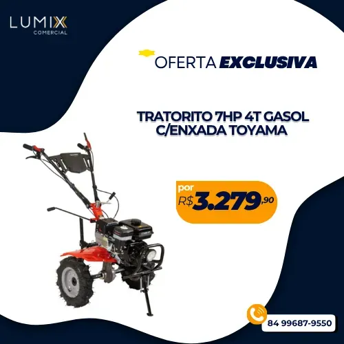 TRATORITO 7HP 4T GASOLINA C/ENXADA TOYAMA