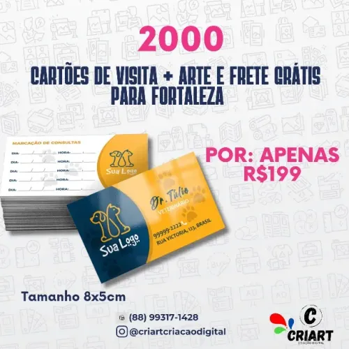 2000 cartões de visita
