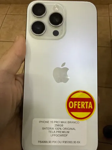 iPhone 15 pro Max branco 256 gb