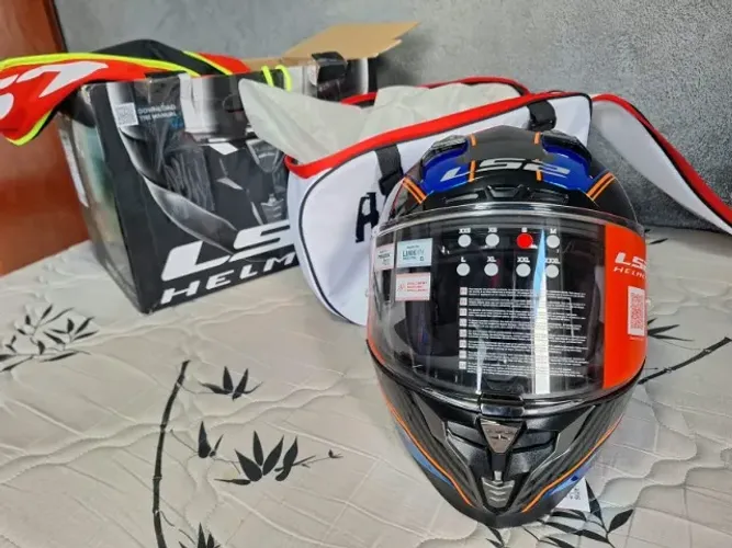 Capacete LS2 Challenger GT Boss Azul Brilhante KPFC -Tamanho 56 - NOVO E LACRADO TAMANHO