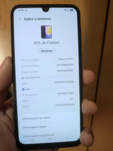 ? Samsung Galaxy A25 5G 256GB / 8GB RAM - R$ 750 em perfeito estado e funcionando 100%.