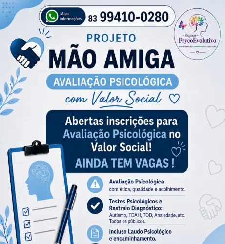 Avaliação Psicológica PROJETO SOCIAL MÃO AMIGA.