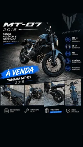? YAMAHA MT-07 2016 - ESTILO, POTÊNCIA E LIBERDADE EM DUAS RODAS! ?
