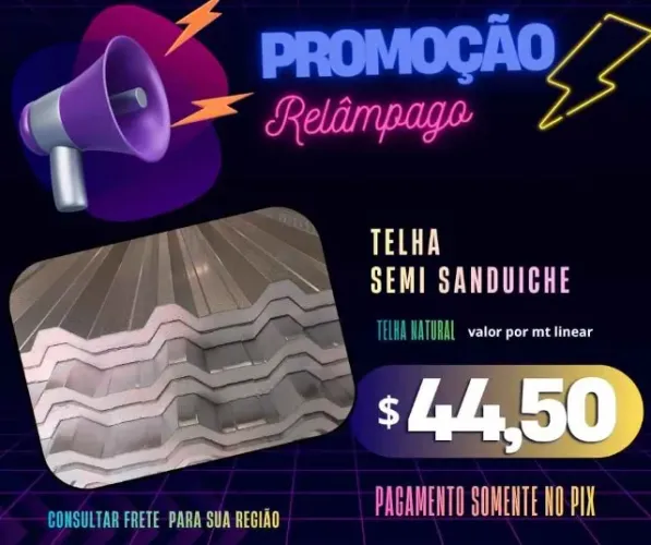 PROMOÇÃO Telha semi sanduiche 