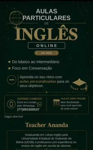 Aulas particulares de inglês online