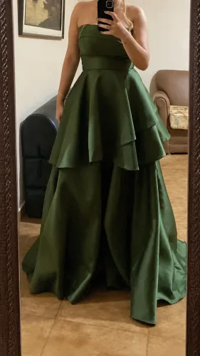 Vestido de festa longo verde oliva Divina Vitória tamanho 42