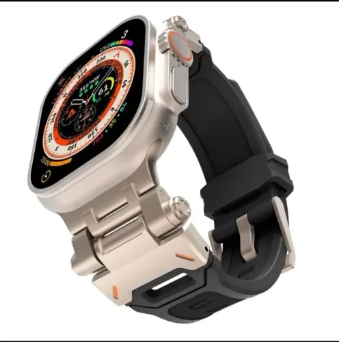 Pulseira Esportiva de Luxo para Apple Watch Ultra 1 2 3 49mm Borracha Macia Premium