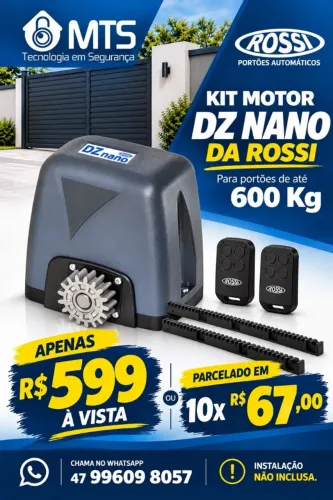 Motor de Portão Rossi + Controles e Cremalheiras