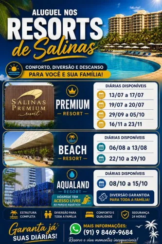 ALUGO DIÁRIAS NO RESORT PREMIUM, BEACH E AQUALAND