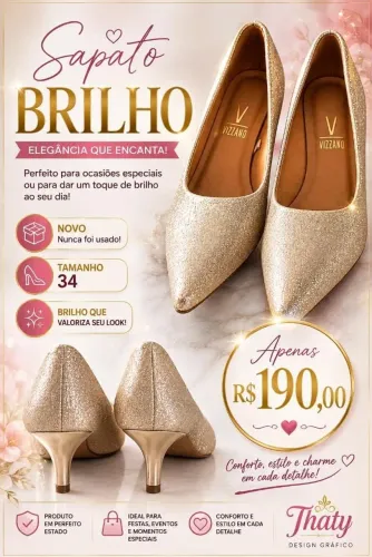 Sapato de Brilho tamanho 34