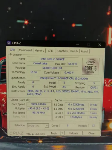 Processador Intel I5 10400F