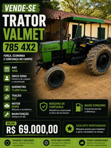 Trator Valmet 785 4x2