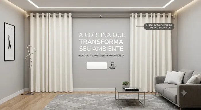 Cortina Linho E Blackout 100% 4,00m X 2,60m