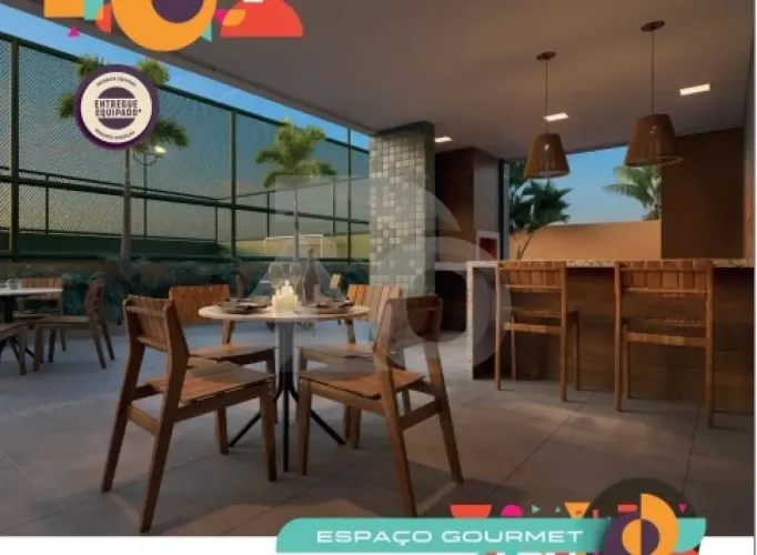 Poesia Art Home: Apto na Planta de 2/4 com Varanda e Estrutura Completa