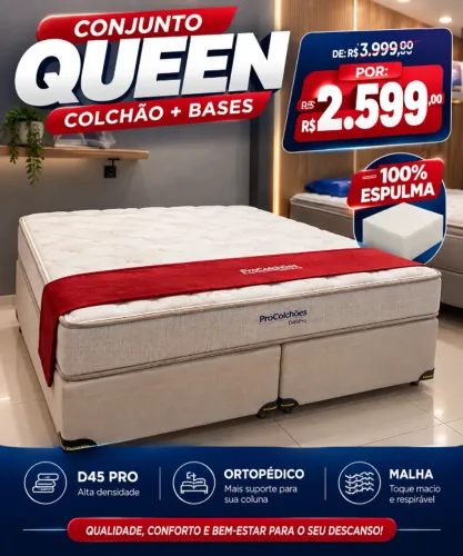 Cama Queen colchão+base
