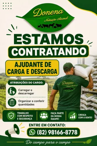 VAGAS DE EMPREGO TAQUARANA - AJUDANTE DE CARGA E DESCARGA