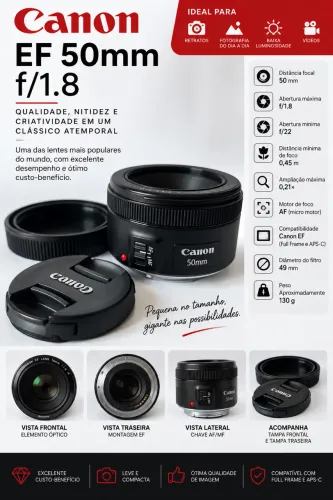 Lente canon EF 1.8 50mm