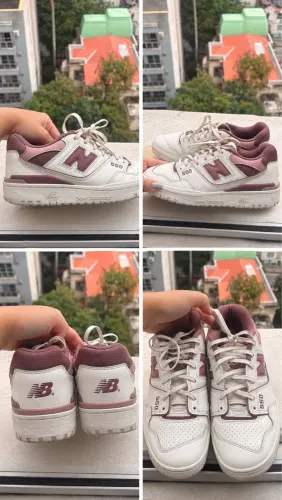 Tênis New Balance 550 Feminino - Branco e Vinho (Seminovo)
