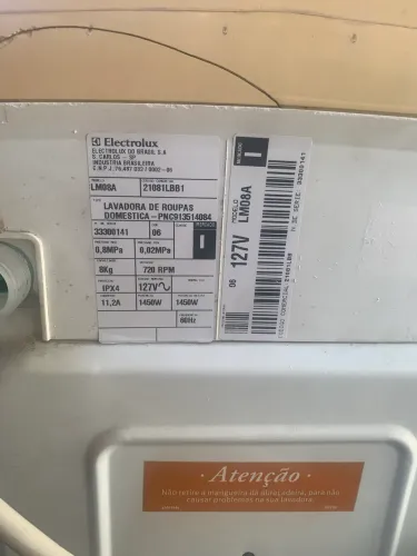 Vendo máquina de lavar Eletrolux 8 kg LM08