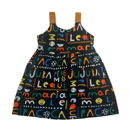 Vestido Fábula Original Preto Palavras Doces Tamanho 6