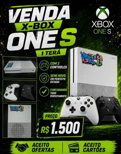 Vende-se xbox one s 1 terá 1500 2 controles