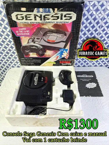 Console Sega Genesis Americano Na caixa com manual. Mega Drive. Em Pal-M - Mega Drive