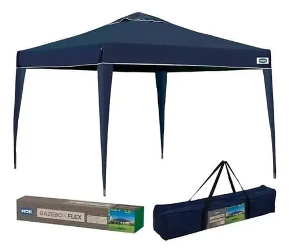 Tenda azul já, usada.