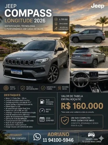 Jeep Compass Long. T270 1.3 TB 4X2 Flex AUT 2026