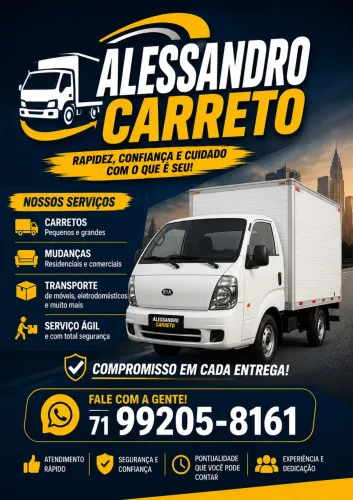Carreto Rápido e Seguro em Salvador e Região | Alessandro Carreto