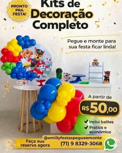 mini festa na mesa completa