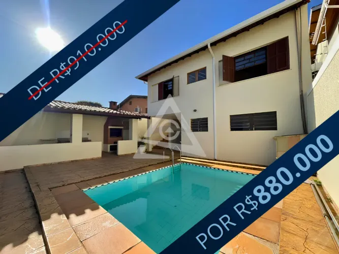 Casa à venda e para alugar em Campinas, Chácara da Barra, com 3 quartos, com 185 m²