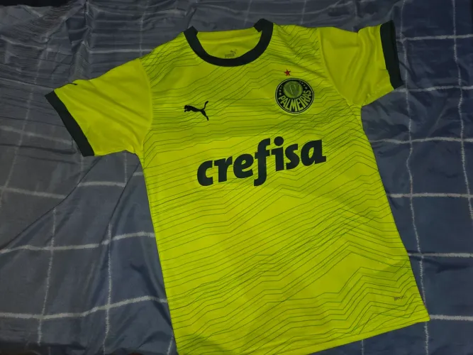 Camisa Palmeiras III 23/24 s/nº Torcedor Puma Masculina - Amarelo Fluorescente