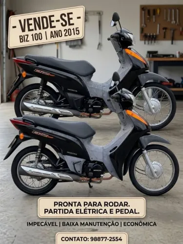 Honda Biz 100 2015 - Conservada e Econômica